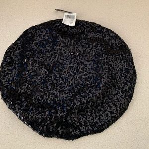 Sequined Beret, Black